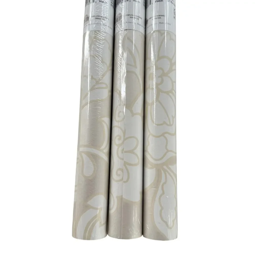 Carey Lind Designs Wallpaper Floral Damask Cream Off White EB2058 1 Roll NEW